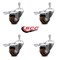 Service Caster 3 Inch High Temp Glass Filled Nylon 3/8 Inch Stem Caster Set Total Lock Brake SCC-TSTTL20S314-GFNSHT-381615-4 - alternate 3